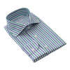 Fray Multicolor Cotton and Linen-Blend Striped Shirt with Round French Cuff - SARTALE
