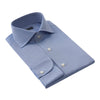 Finamore Herringbone Alumo-Cotton Shirt with Spread Collar in Light Blue - SARTALE