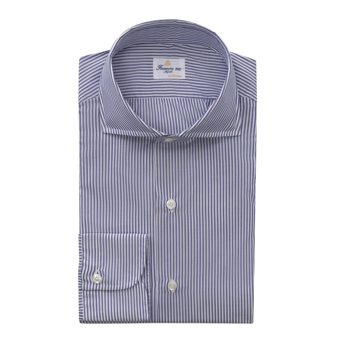 Finamore Handmade Striped Finest Cotton Classic Shirt in Blue - SARTALE