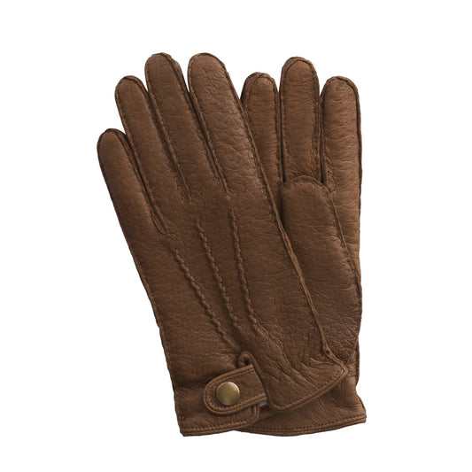 Bontoni Cashmere-Lined Leather Gloves in Brown - SARTALE