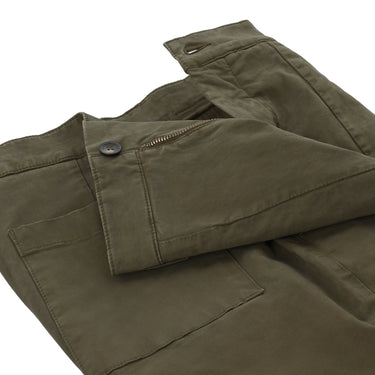 Sease Regular-Fit Cotton Trousers in Military Green - SARTALE