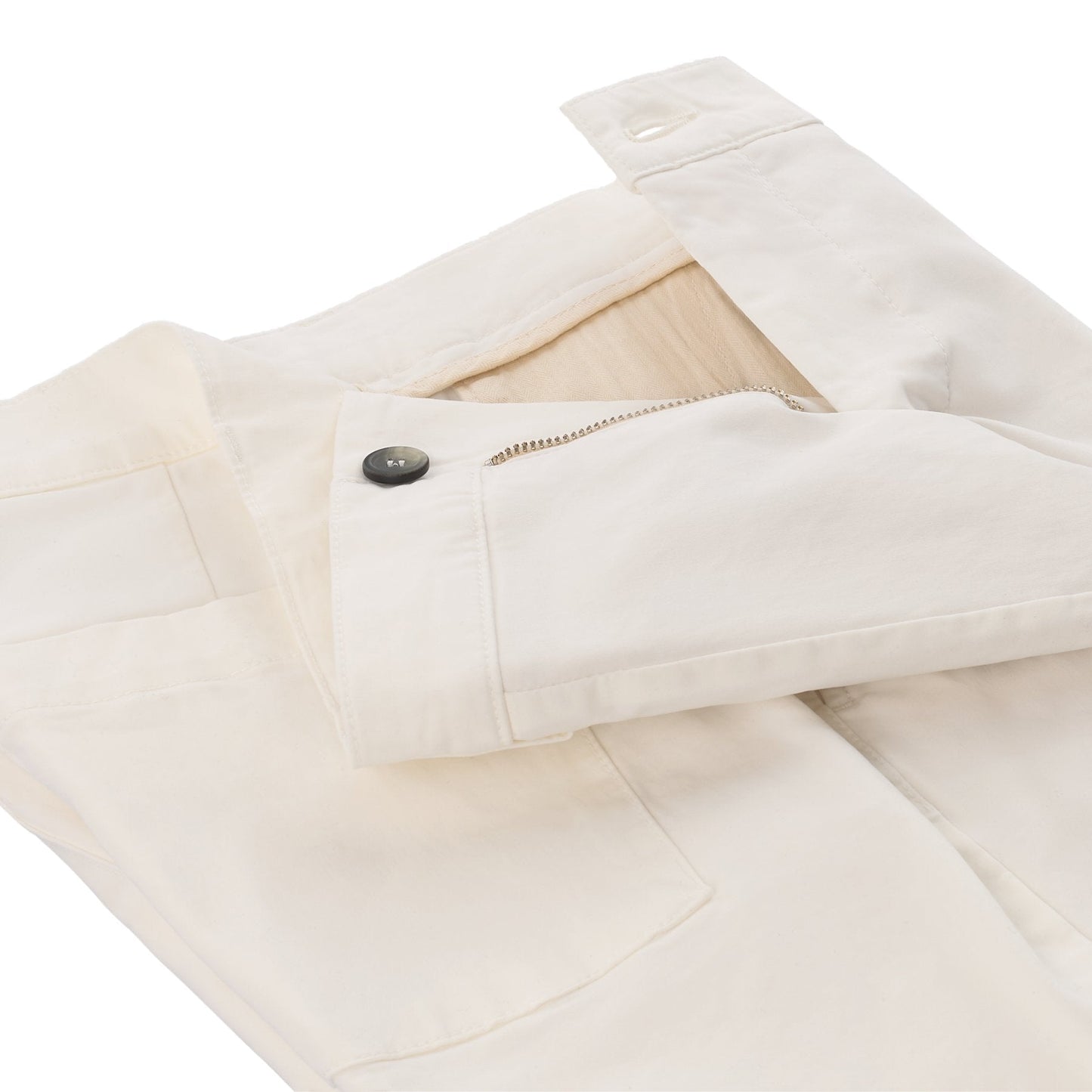 Sease Regular-Fit Cotton Trousers in Off White - SARTALE