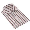Striped Stretch Shirt in Light Brown and White
