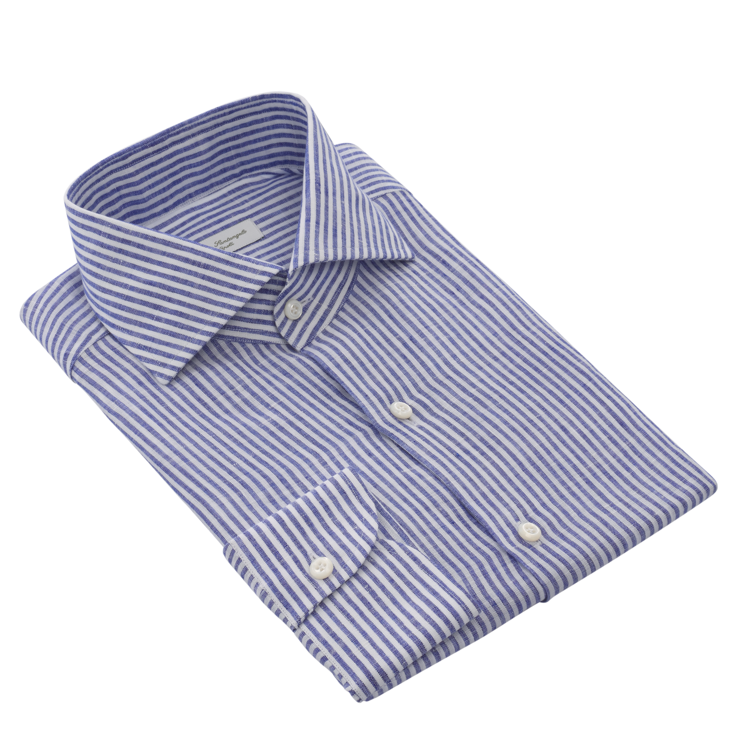 Striped Linen Shirt in Dark Blue and White