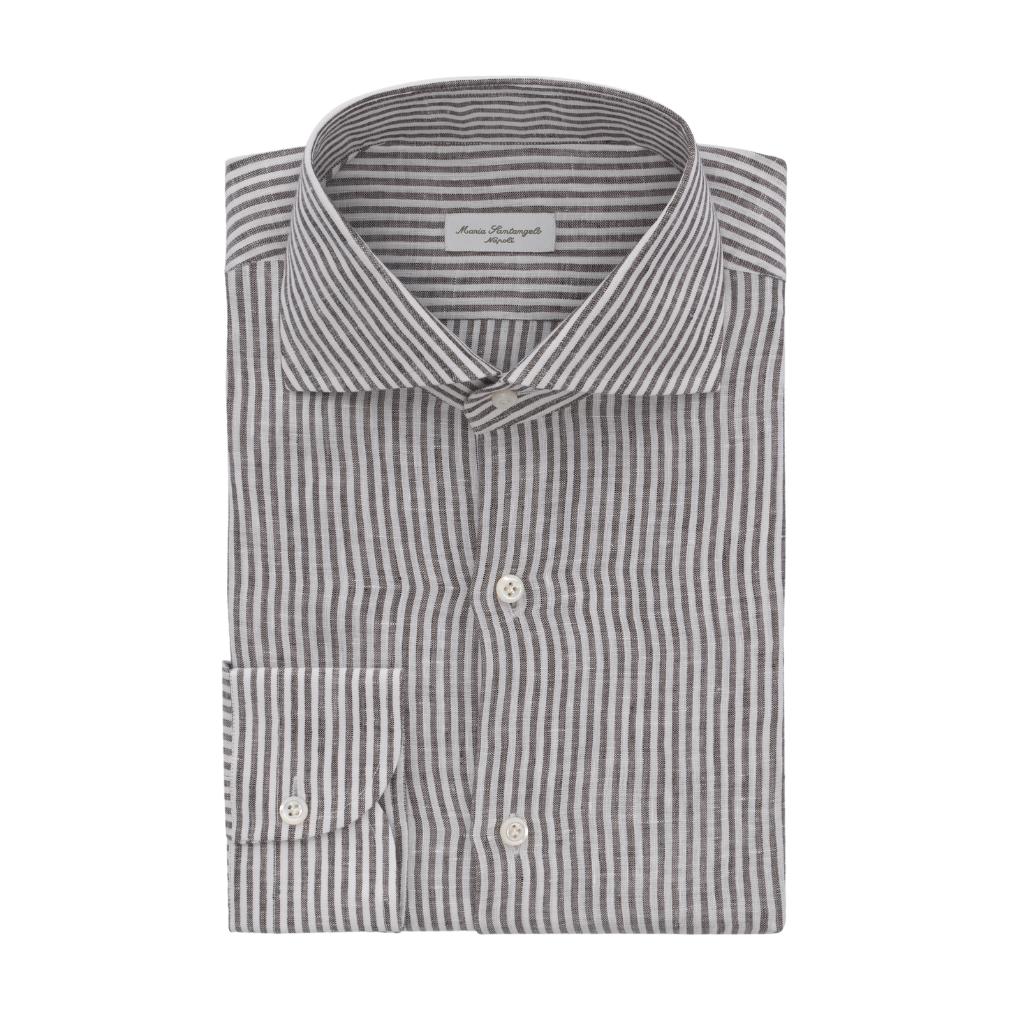 Striped Linen Shirt in Grey and White