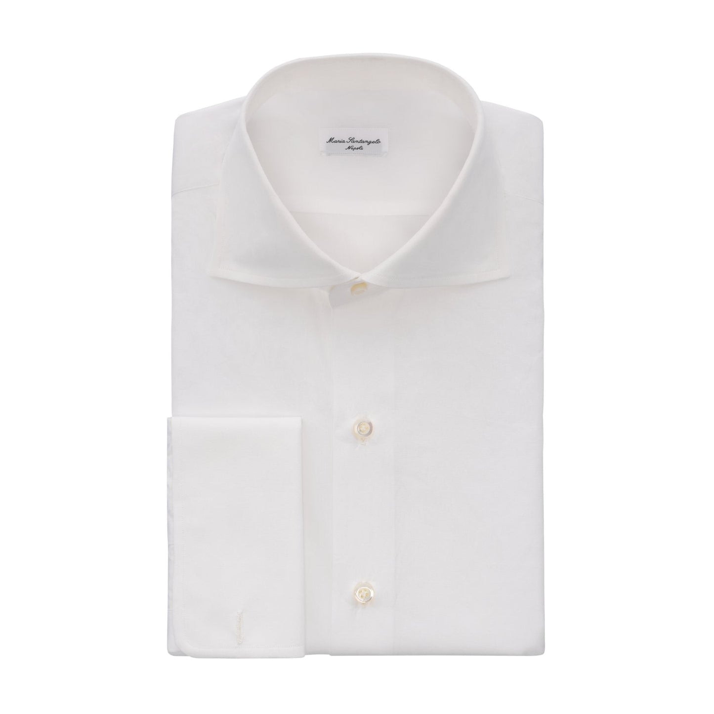 Maria Santangelo Classic Cotton Dress Shirt in White with Double Cuff - SARTALE