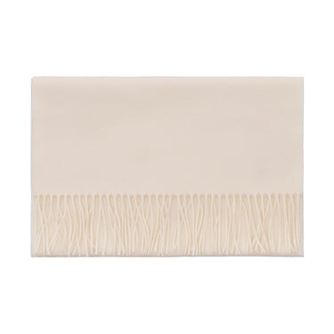 Piacenza Cashmere Fringed Cashmere Scarf in Champagne White - SARTALE