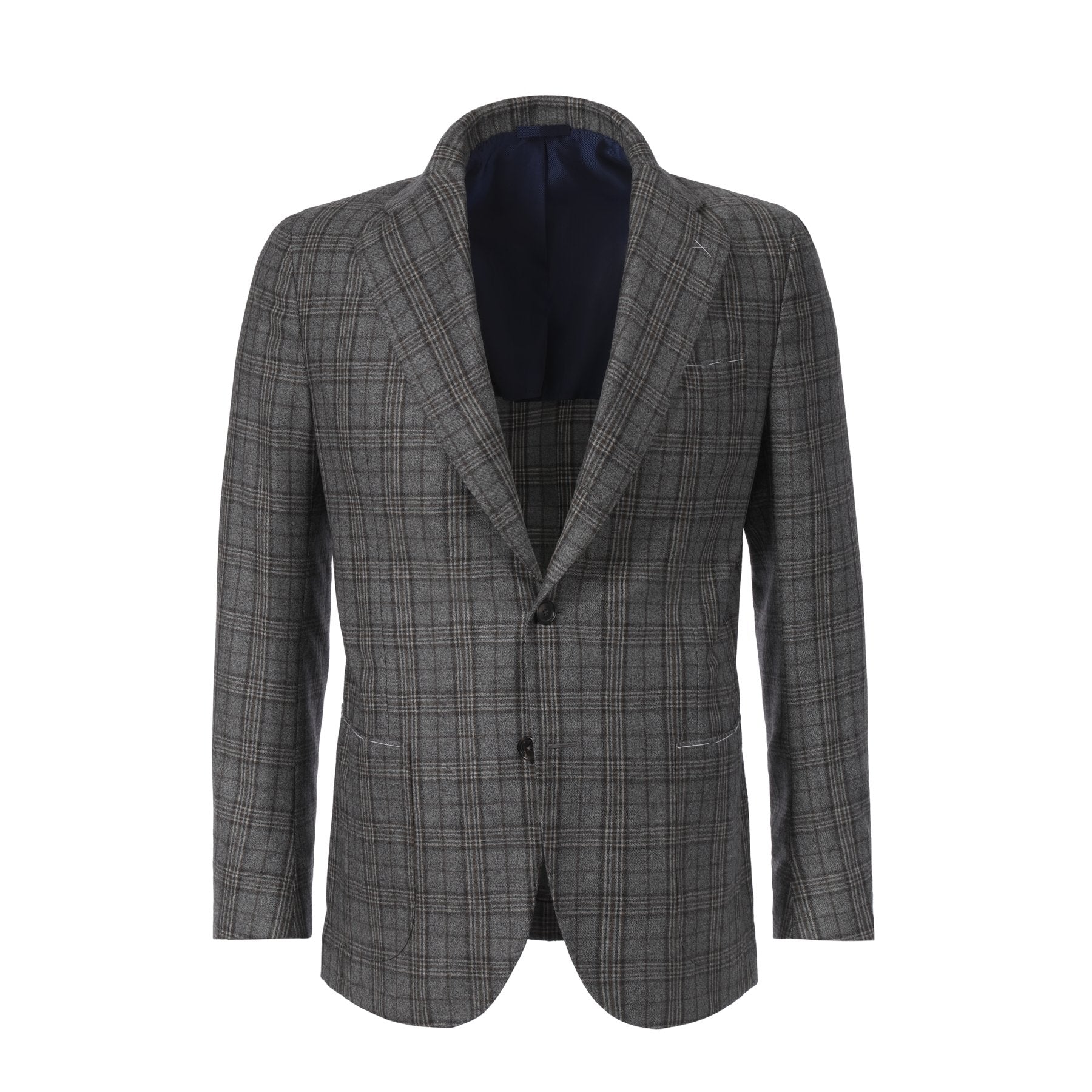 Single-Breasted Plaid-Check Wool Jacket in Grey. Exclusively Made for  Sartale