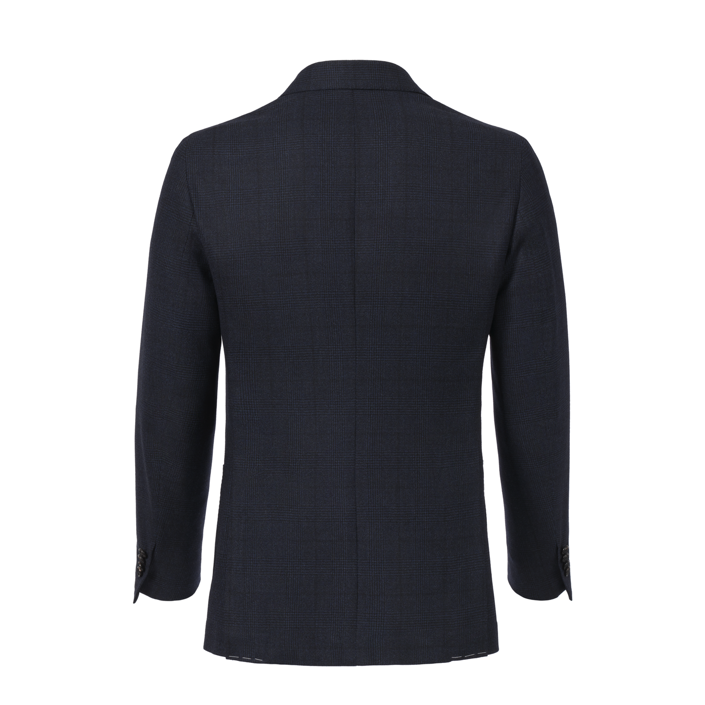 De Petrillo Single-Breasted Prince of Wales Wool Jacket in Dark Blue. Exclusively Made for Sartale - SARTALE