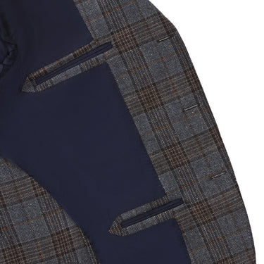 De Petrillo Single-Breasted Glencheck Wool and Silk-Blend Jacket in Light Blue. Exclusively Made for Sartale - SARTALE