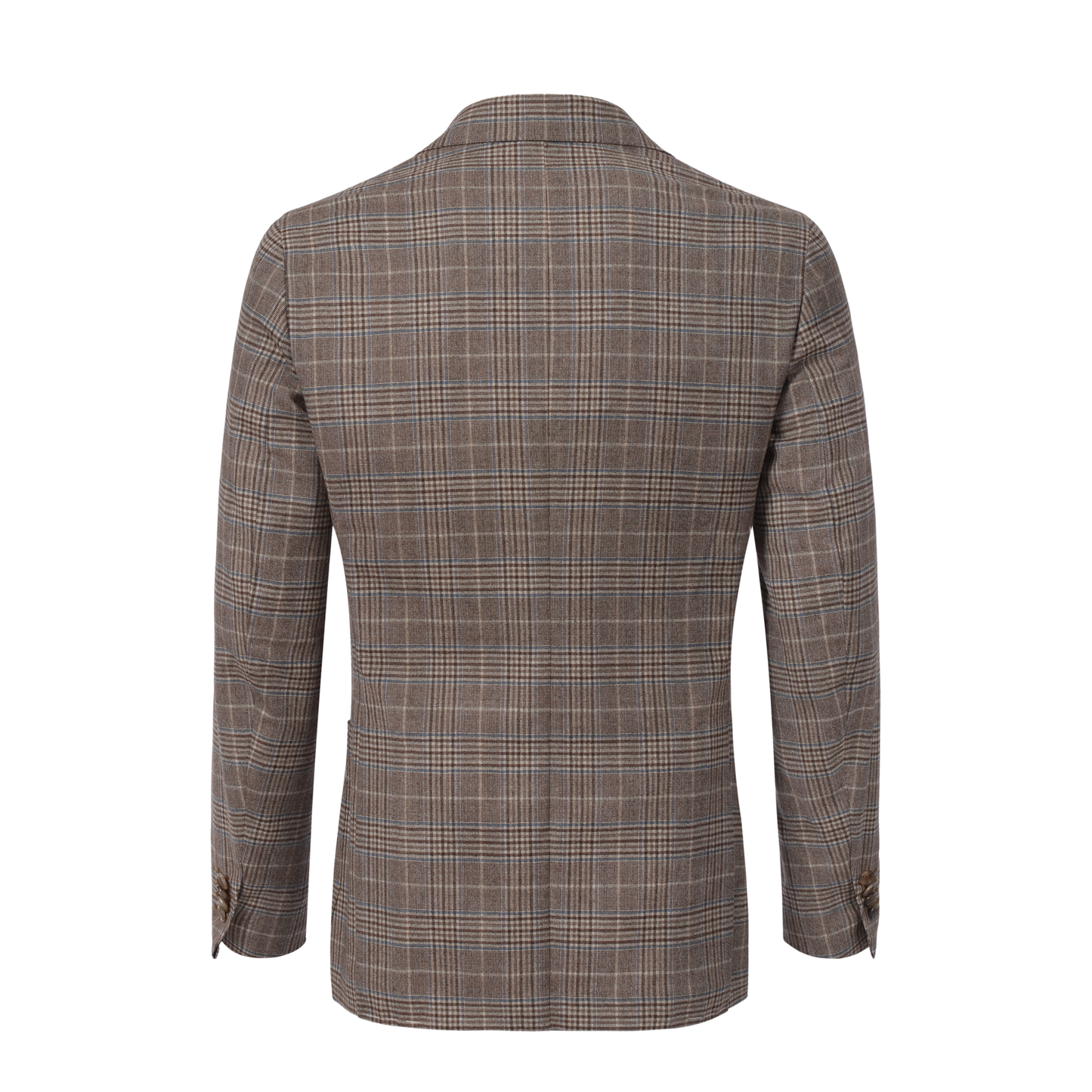 De Petrillo Single-Breasted Glencheck Wool Jacket in Brown. Exclusively Made for Sartale - SARTALE