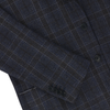 De Petrillo Single-Breasted Plaid Check Wool Jacket in Dark Blue. Exclusively Made for Sartale - SARTALE