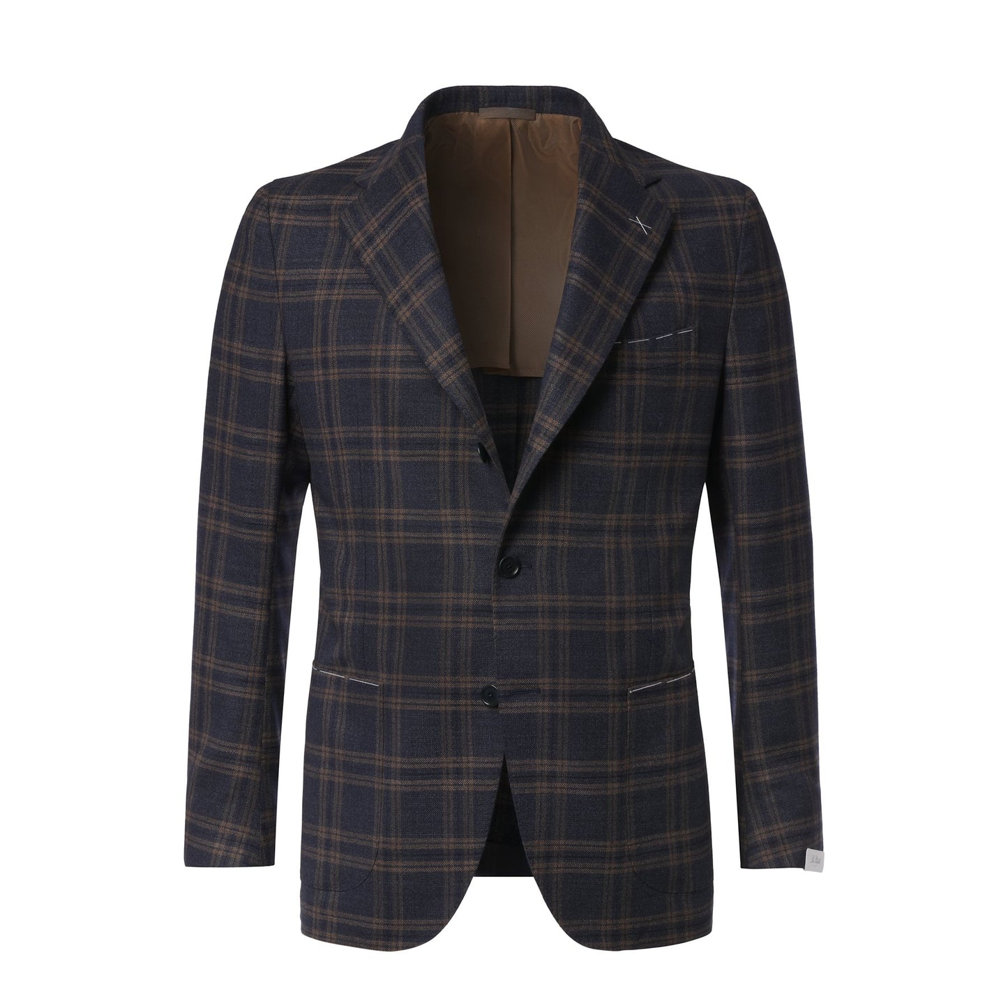 De Petrillo Single-Breasted Plaid-Check Virgin Wool Jacket in Blue. Exclusively Made for Sartale - SARTALE