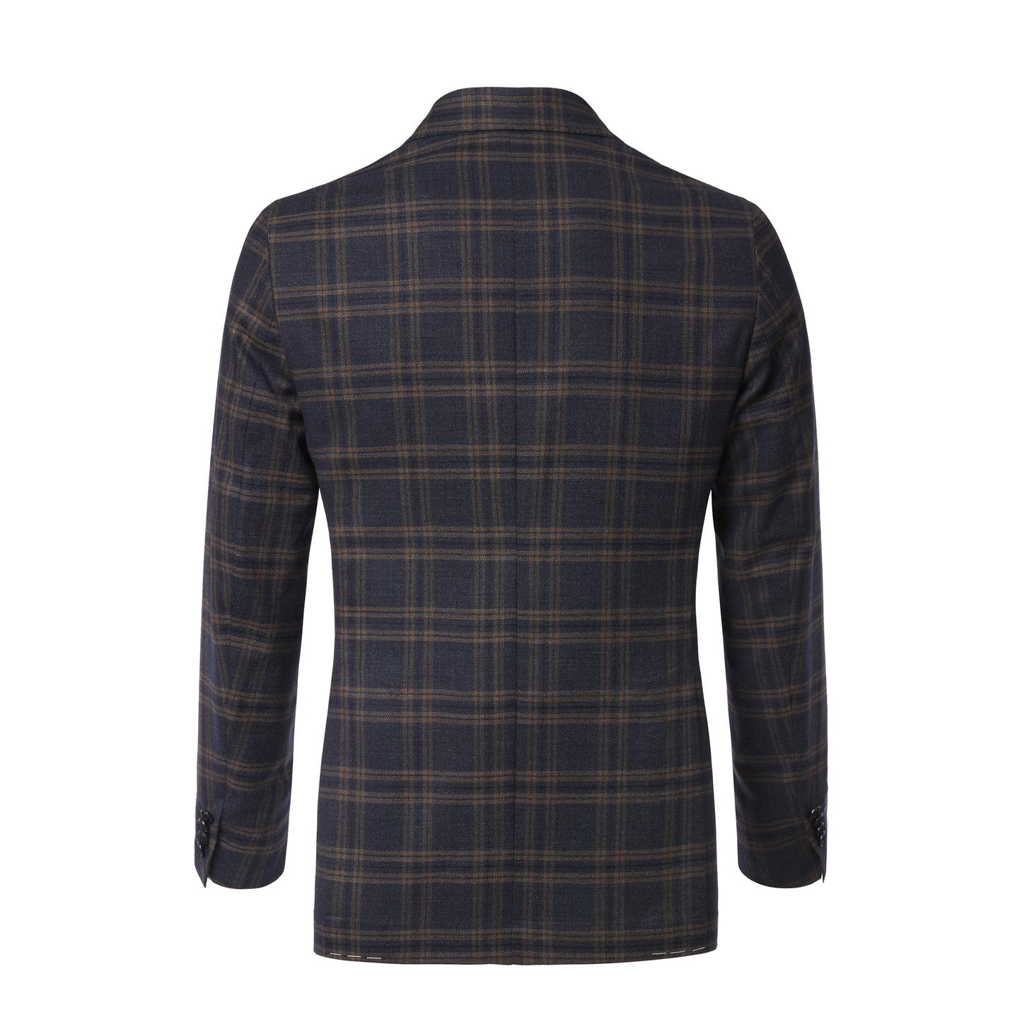 De Petrillo Single-Breasted Plaid-Check Virgin Wool Jacket in Blue. Exclusively Made for Sartale - SARTALE