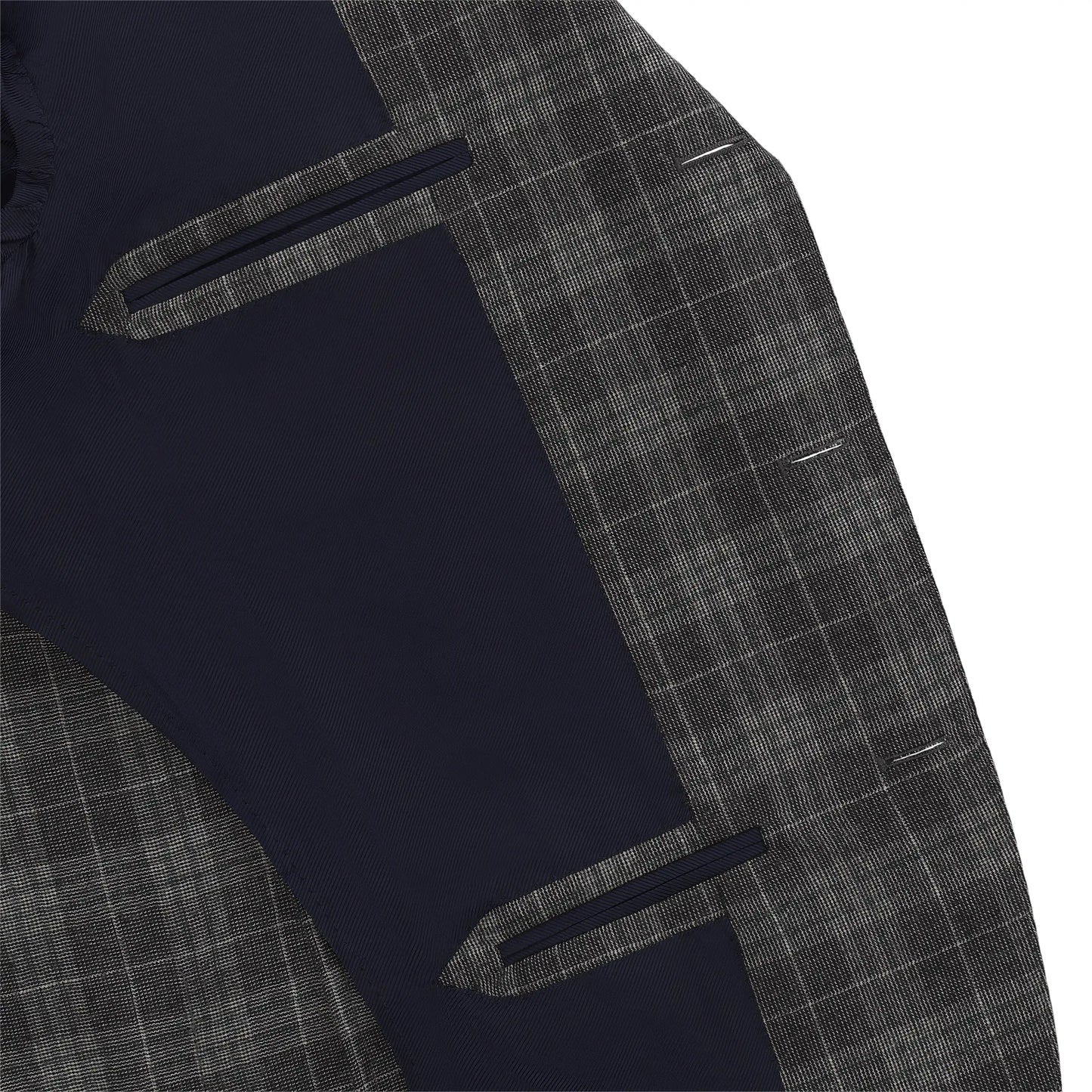 Einreihige Glencheck-Jacke aus Wollmischung in Grau