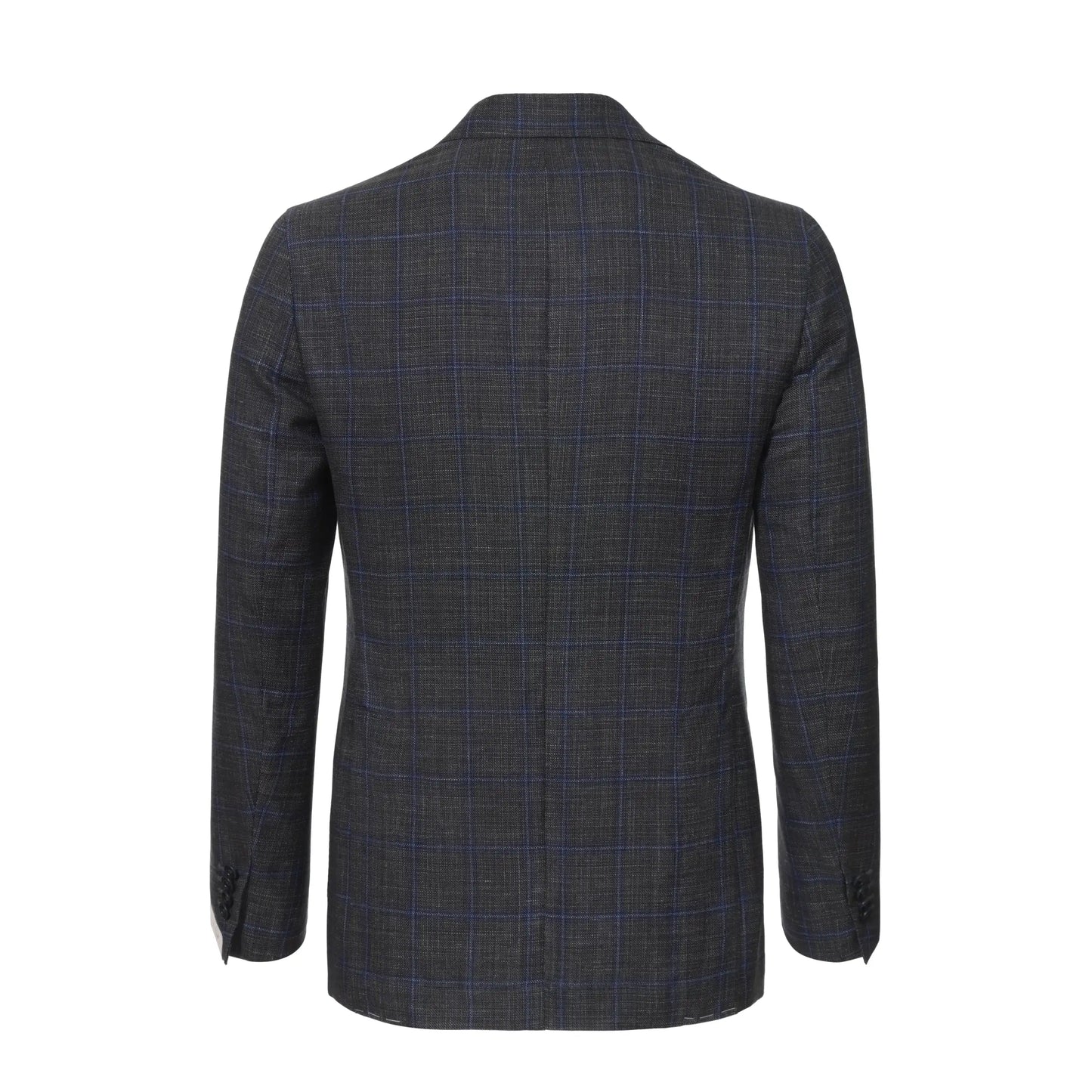Single-Breasted Wool-Blend Jacket in Grey and Blue