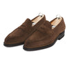 Bontoni "Principe" Penny Suede Loafer with Hand Stitched Details and Split Toe in Brown - SARTALE