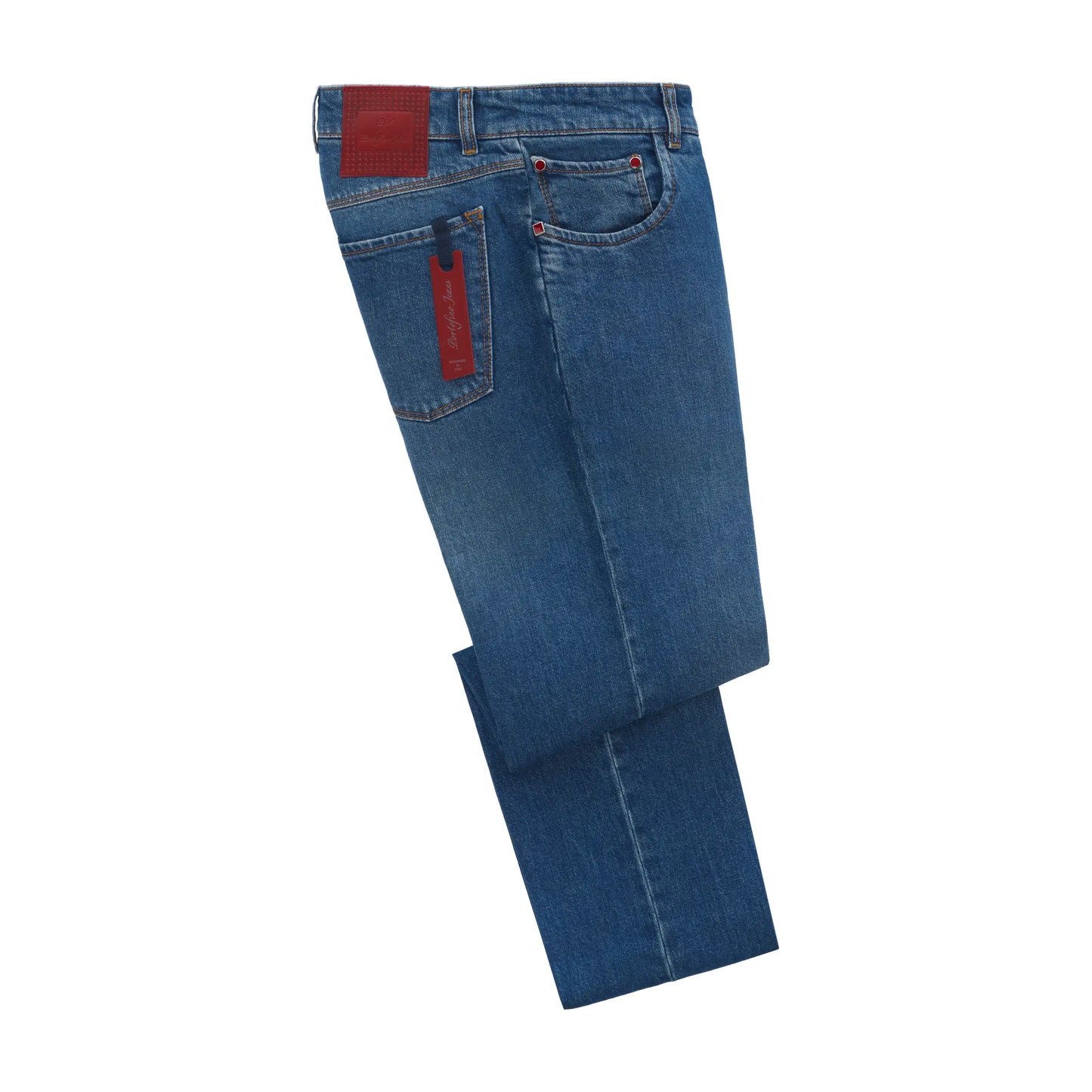 Slim-Fit Cotton Five-Pocket Blue Jeans