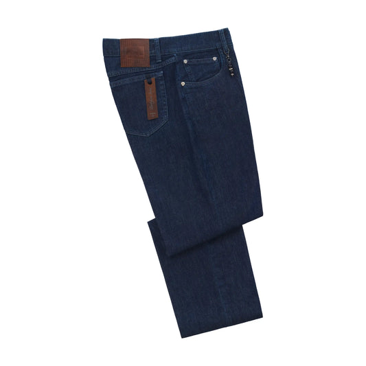 Regular-Fit Jeans mit fünf Taschen in Dunkelblau