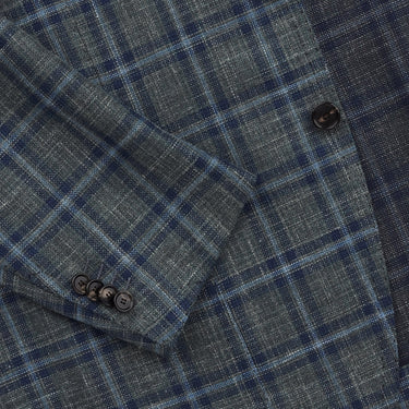 Cesare Attolini Single-Breasted Plaid-Check Wool, Silk and Linen-Blend Jacket in Green - SARTALE