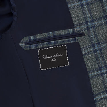Cesare Attolini Single-Breasted Plaid-Check Wool, Silk and Linen-Blend Jacket in Green - SARTALE