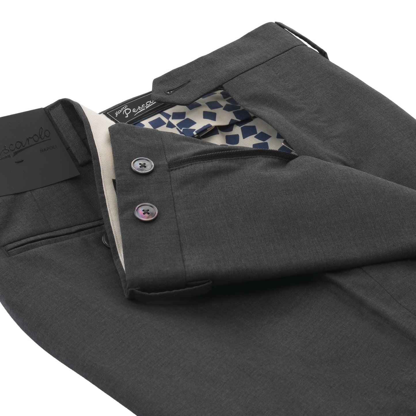 Marco Pescarolo Slim-Fit Virgin Wool Classic Trousers in Grey - SARTALE
