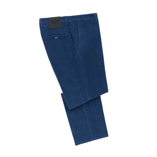 Marco Pescarolo Slim-Fit Velvet Cotton and Cashmere-Blend Trousers in Royal Blue - SARTALE