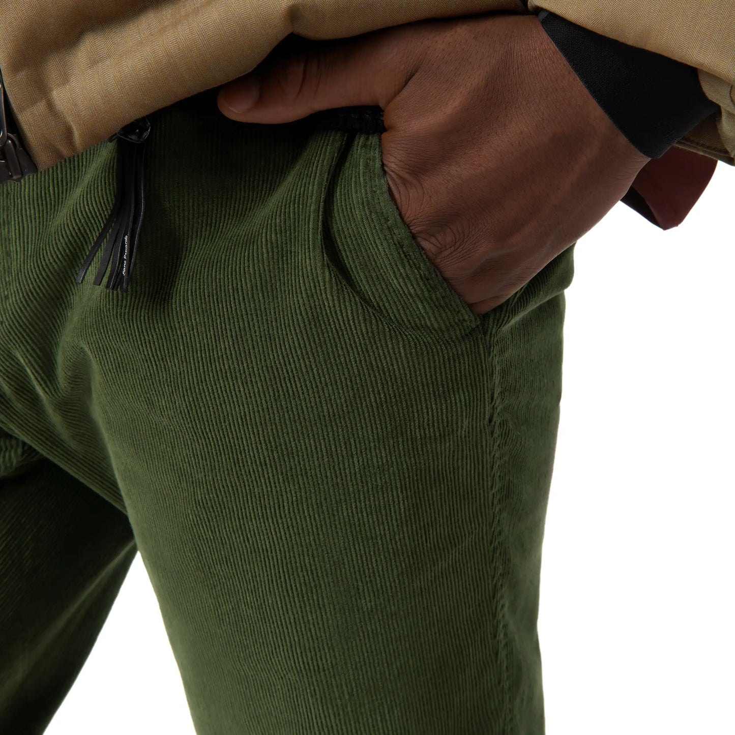Slim-Fit Velvet Cotton and Cashmere-Blend Trousers in Green