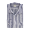 Luigi Borrelli Striped Linen Shirt in Blue - SARTALE