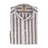 Luigi Borrelli Striped Linen and Cotton-Blend Shirt in Brown - SARTALE