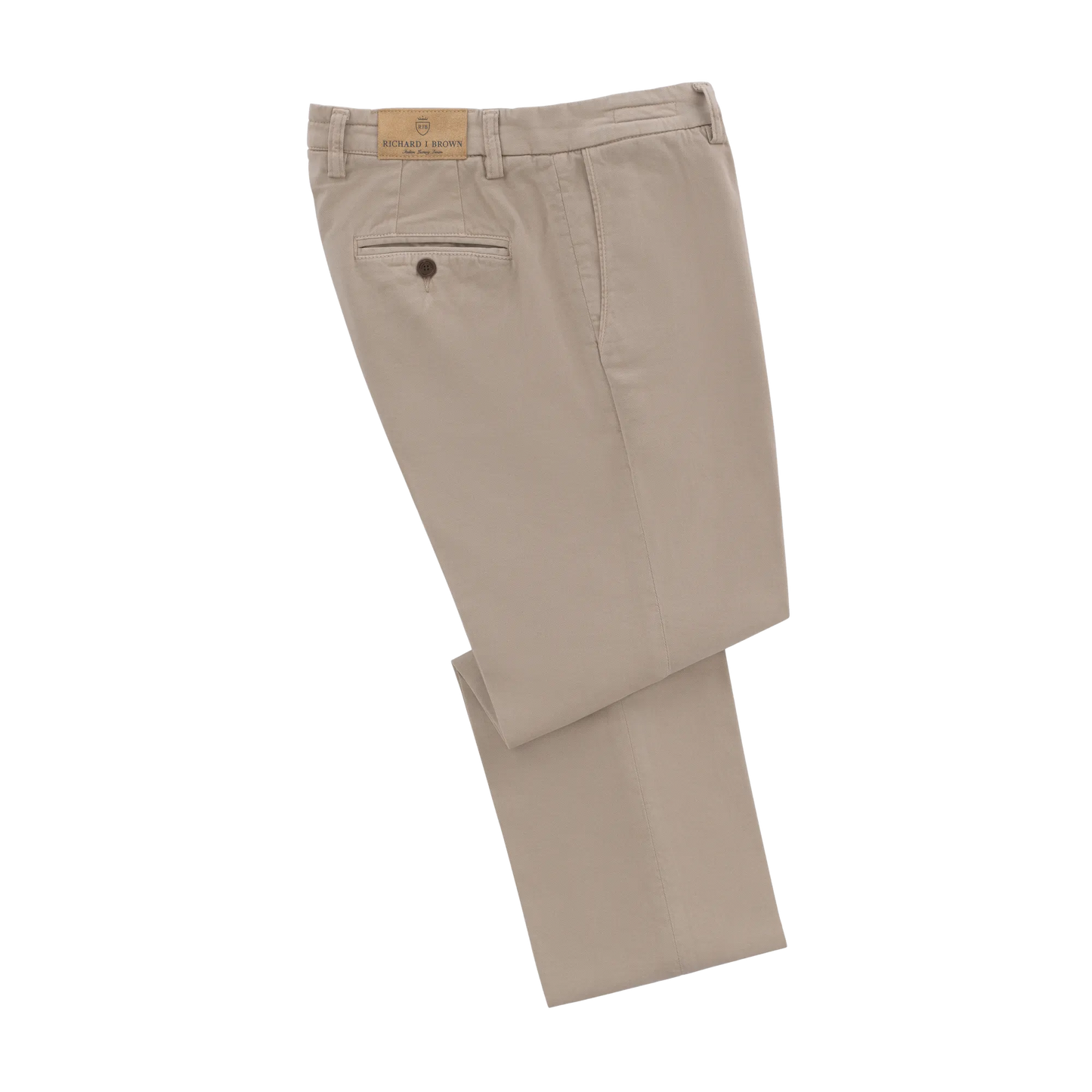 Slim-Fit Stretch-Cotton Trousers in Beige