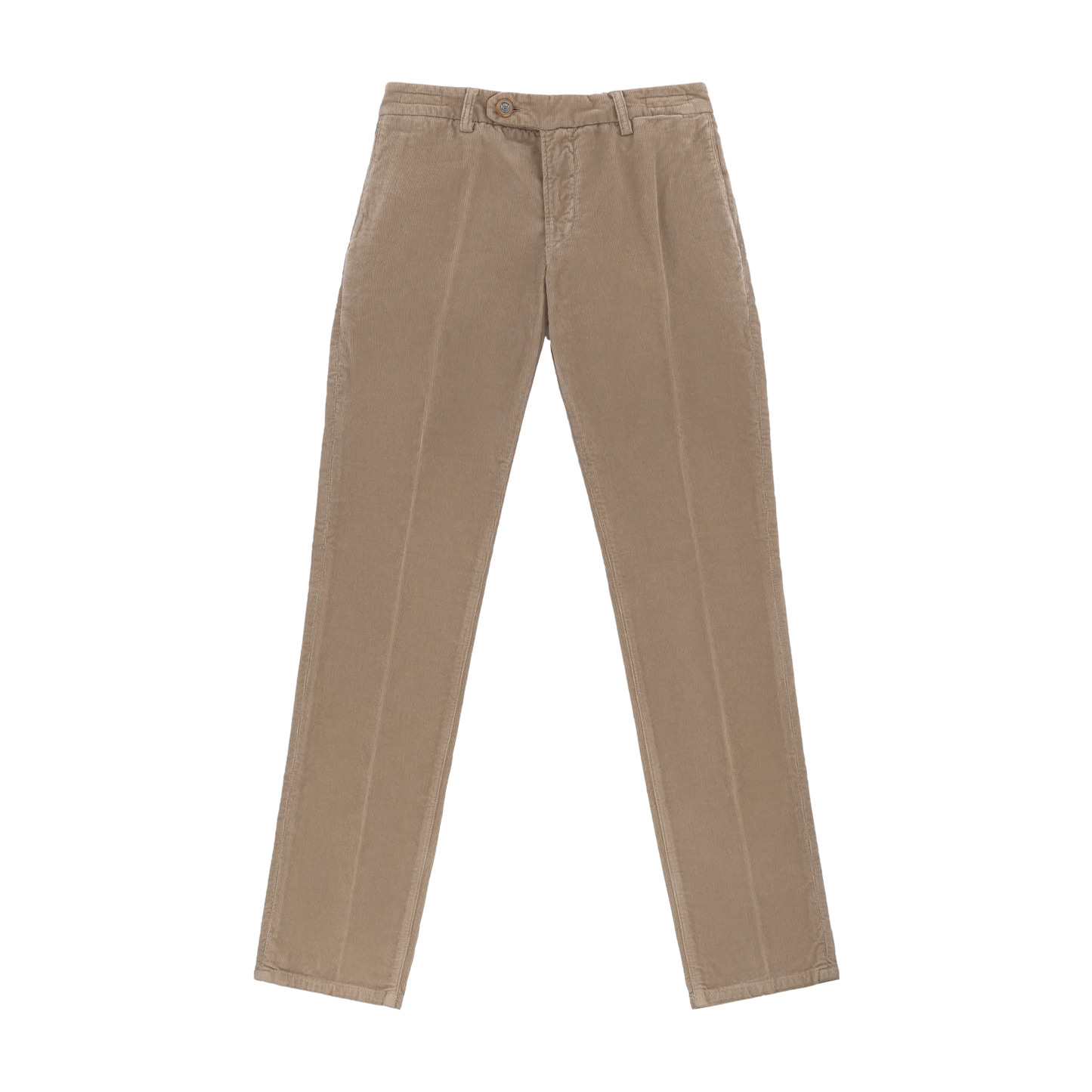 Slim-Fit Stretch-Cotton Velvet Trousers in Camel Brown