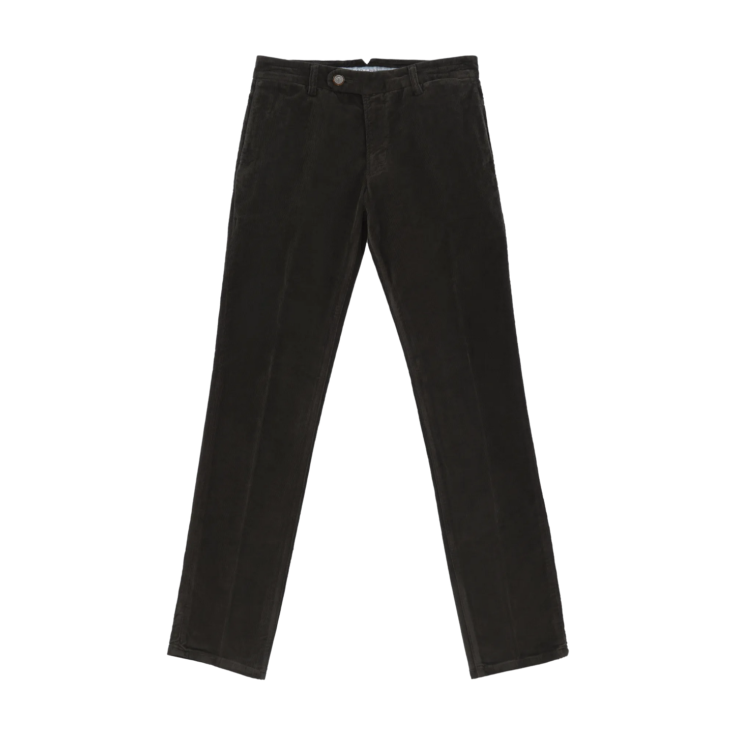 Slim-Fit Stretch-Cotton Velvet Trousers in Greyish Brown