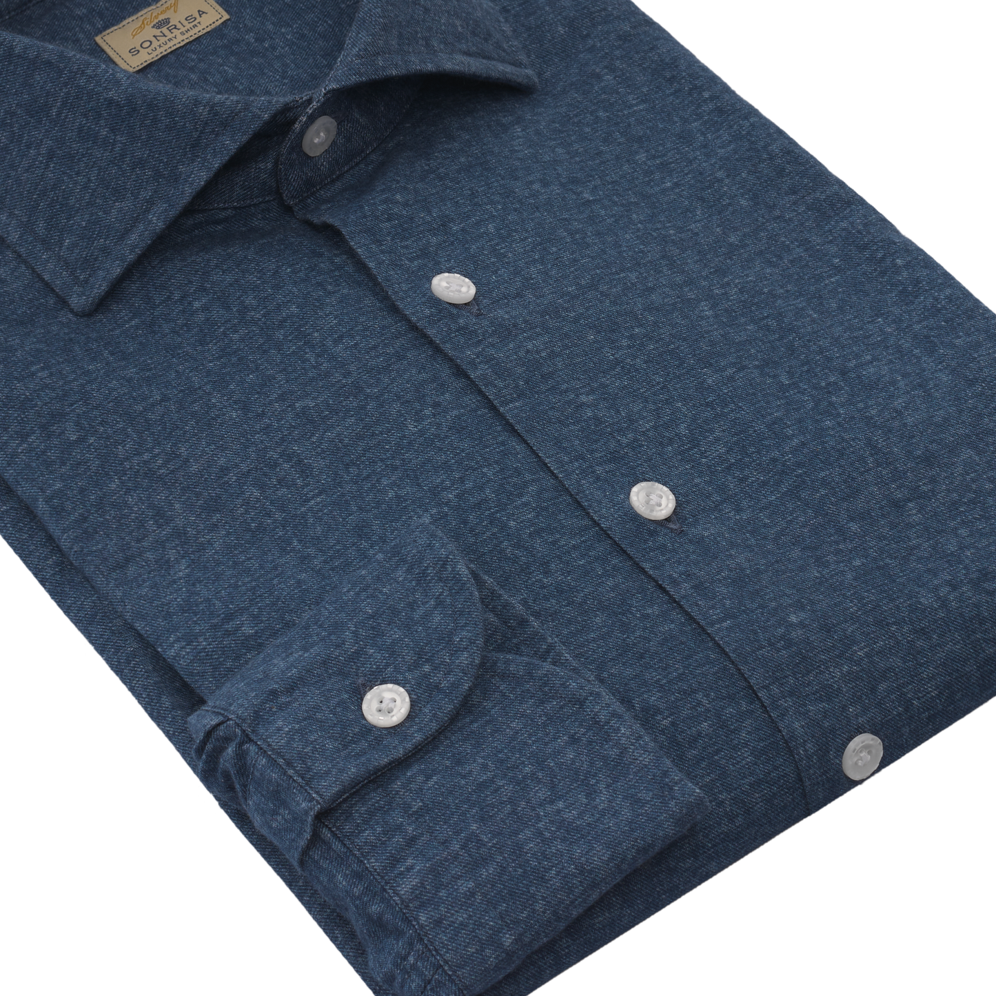 Sonrisa Flannel-Cotton Shirt in Blue - SARTALE