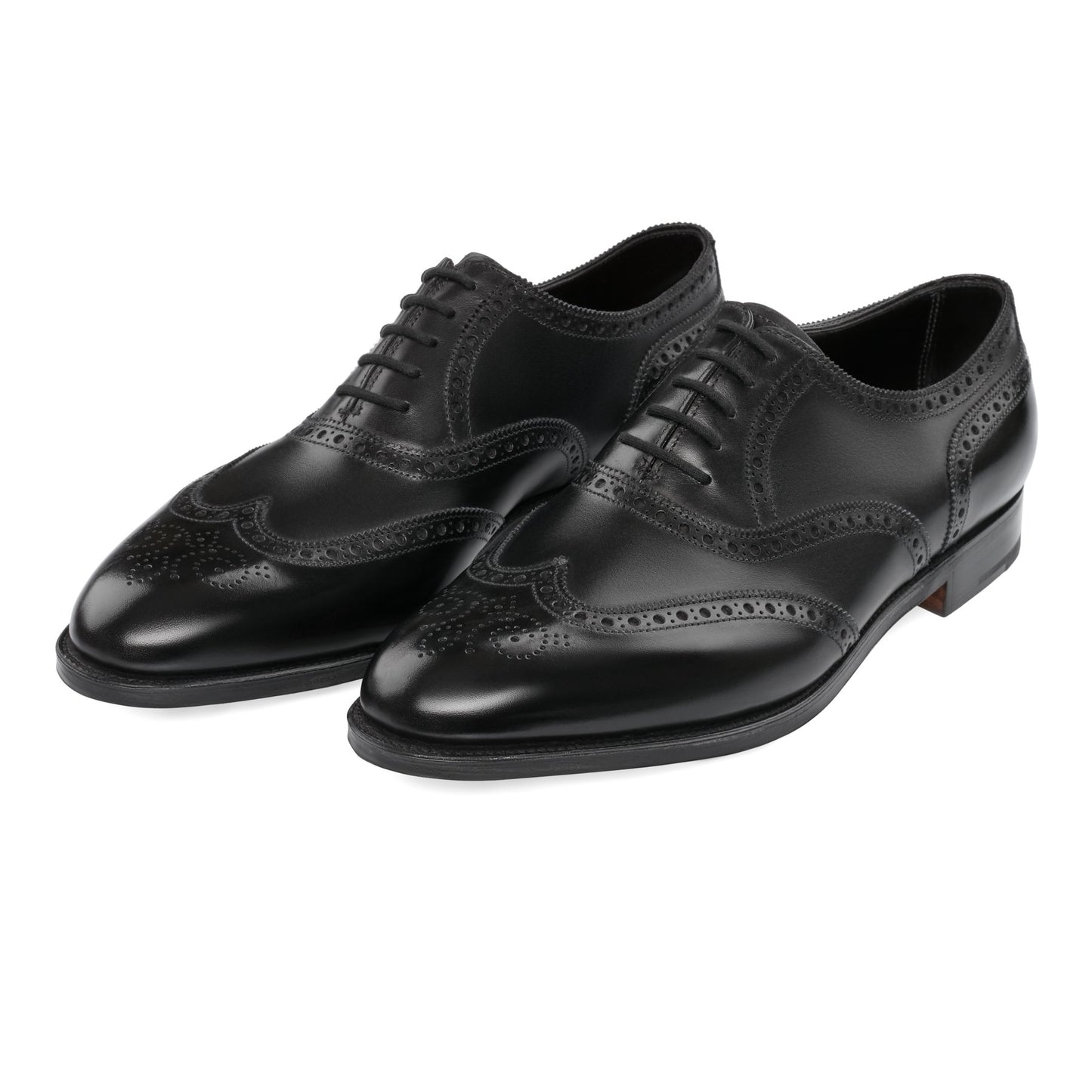 John Lobb "Stowey" Five-Eyelet Oxford with Perforated Details and Medallion in Black - SARTALE
