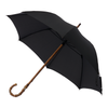 Swan-Neck Mounted Bamboo-Handle Umbrella in Black