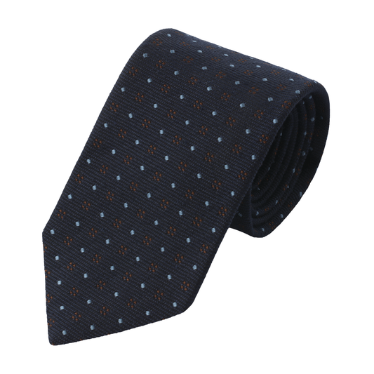 Blaue Krawatte aus gewebter Jacquard-Seide