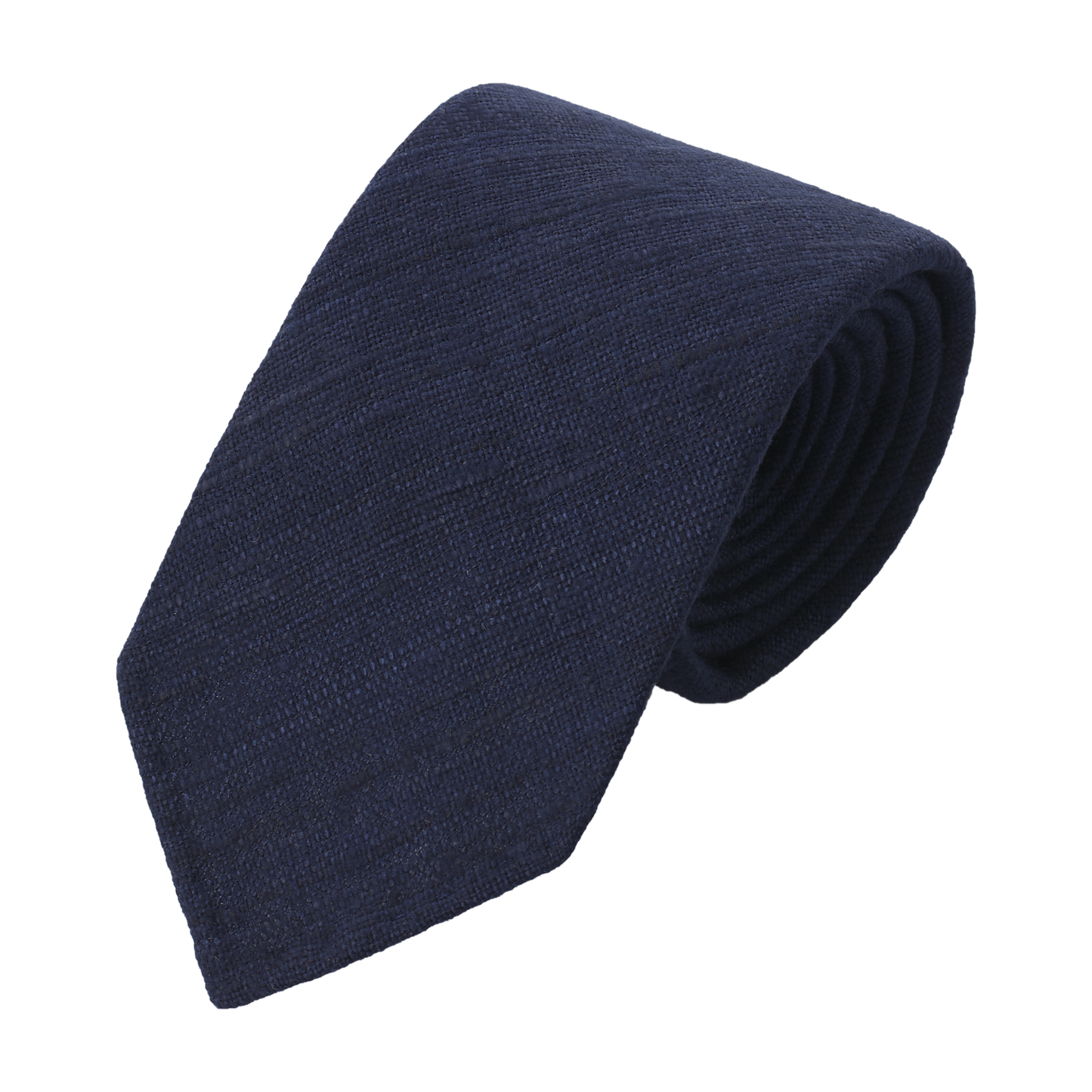 Woven Tussah Handrolled Blue Tie