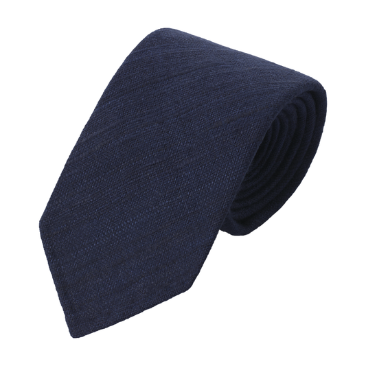 Gewebte Tussah handgerollte blaue Krawatte