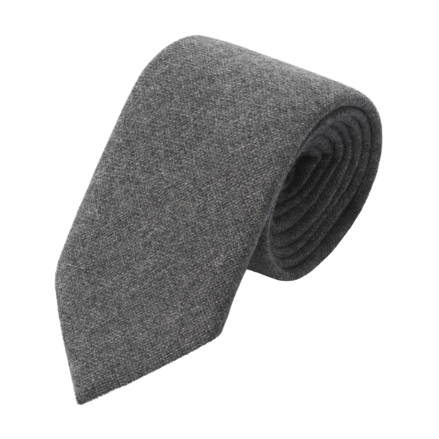 Woven Cashmere Tipped Tie in Light Grey