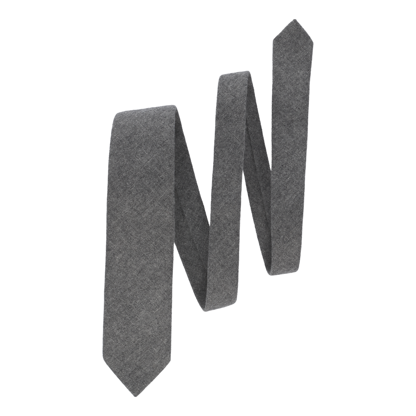 Woven Cashmere Tipped Tie in Grey