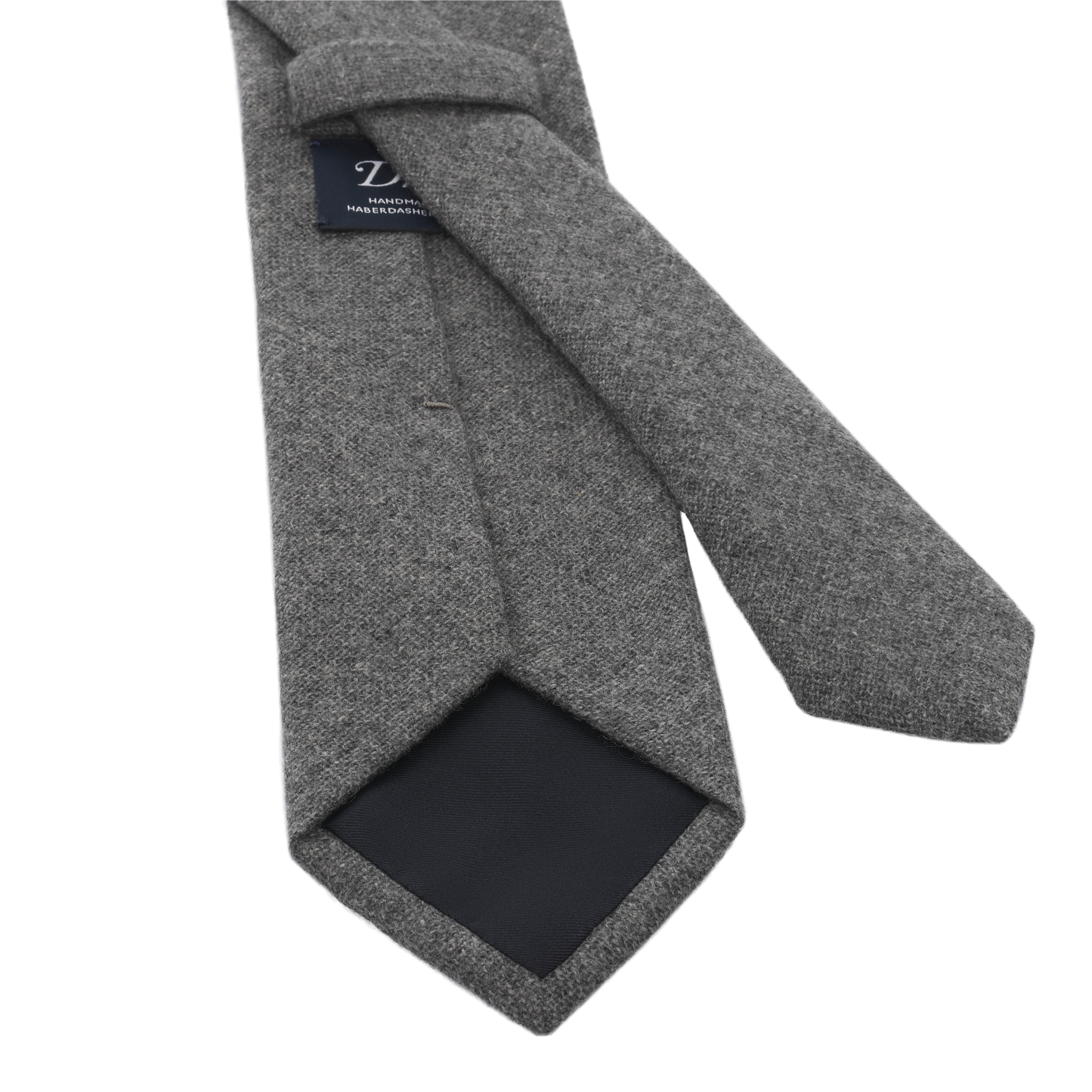 Woven Cashmere Tipped Tie in Light Grey