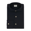 Navy Blue Cotton-Cashmere Blend Shirt