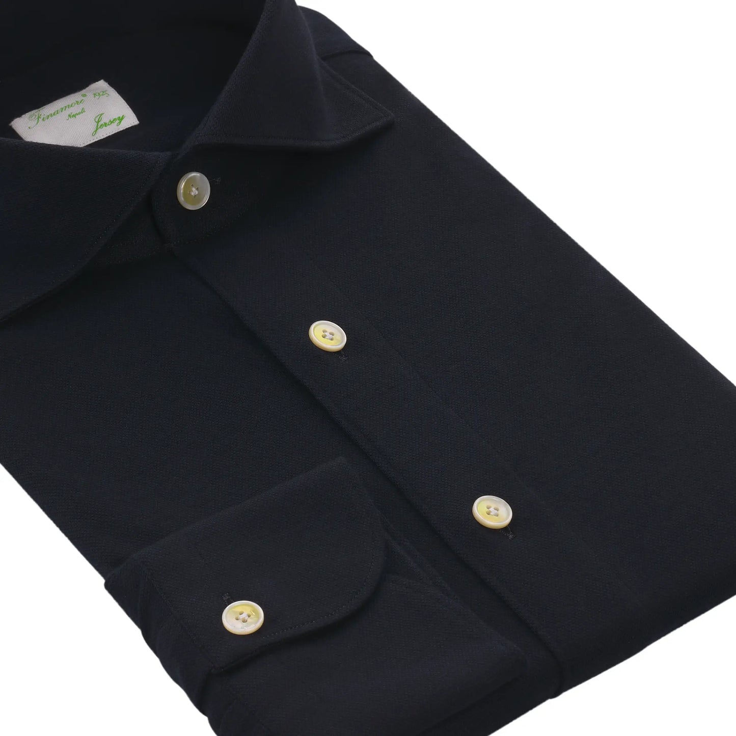 Navy Blue Cotton-Cashmere Blend Shirt