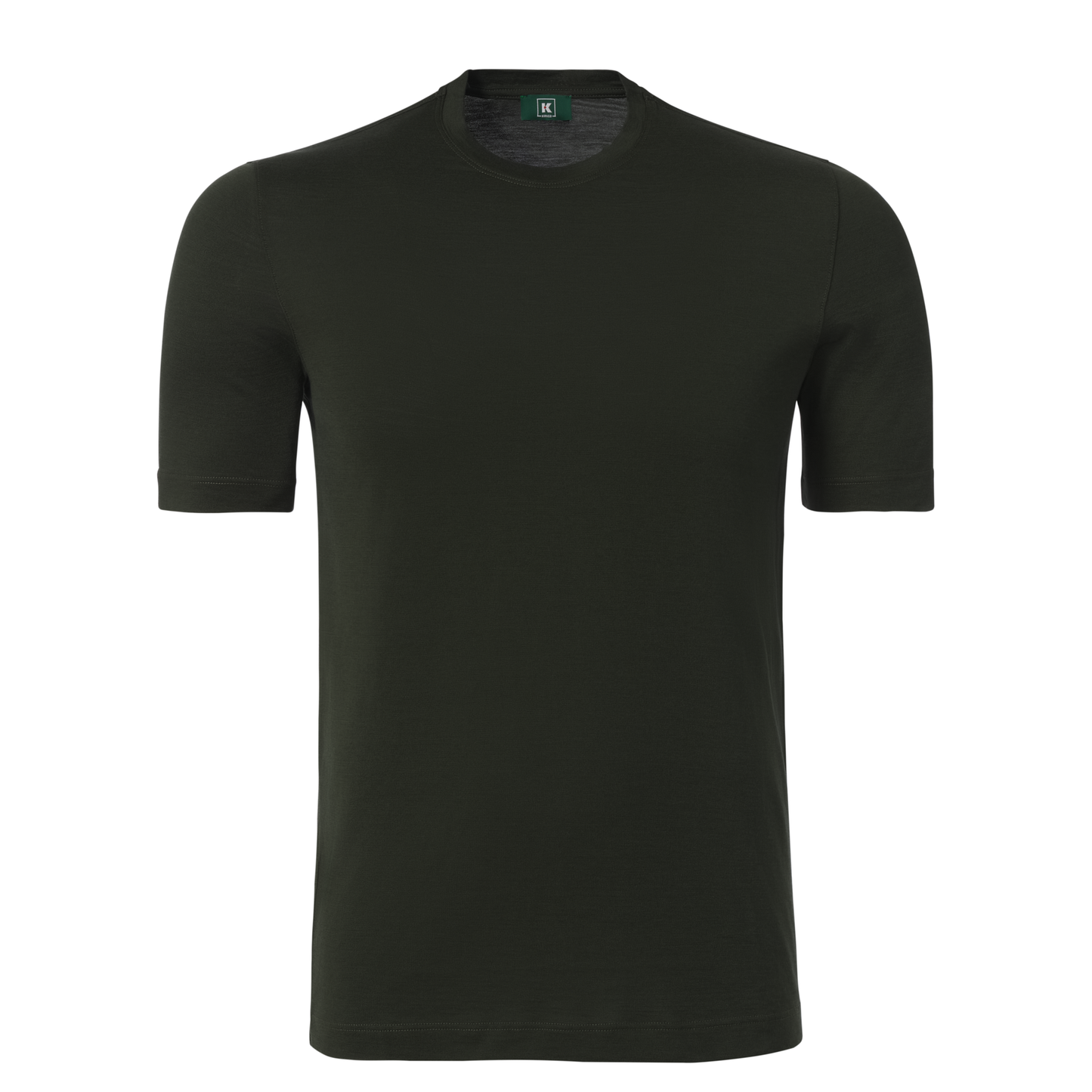 T-Shirt aus Seide und Baumwollmischung in Grün