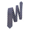 Seiden-Leinen-Krawatte in Blau mit Muster