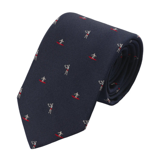 Woven Silk Tie with Sports Design