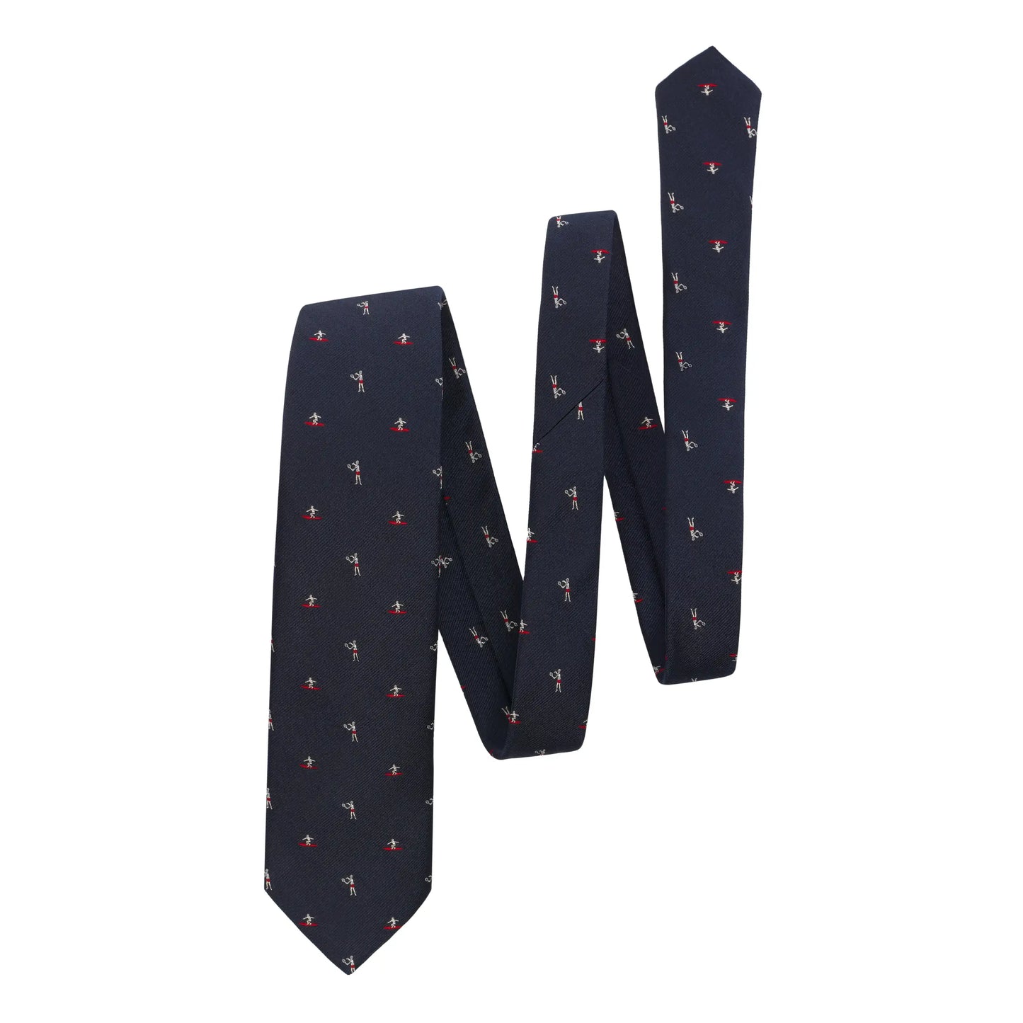 Woven Silk Tie with Sports Design