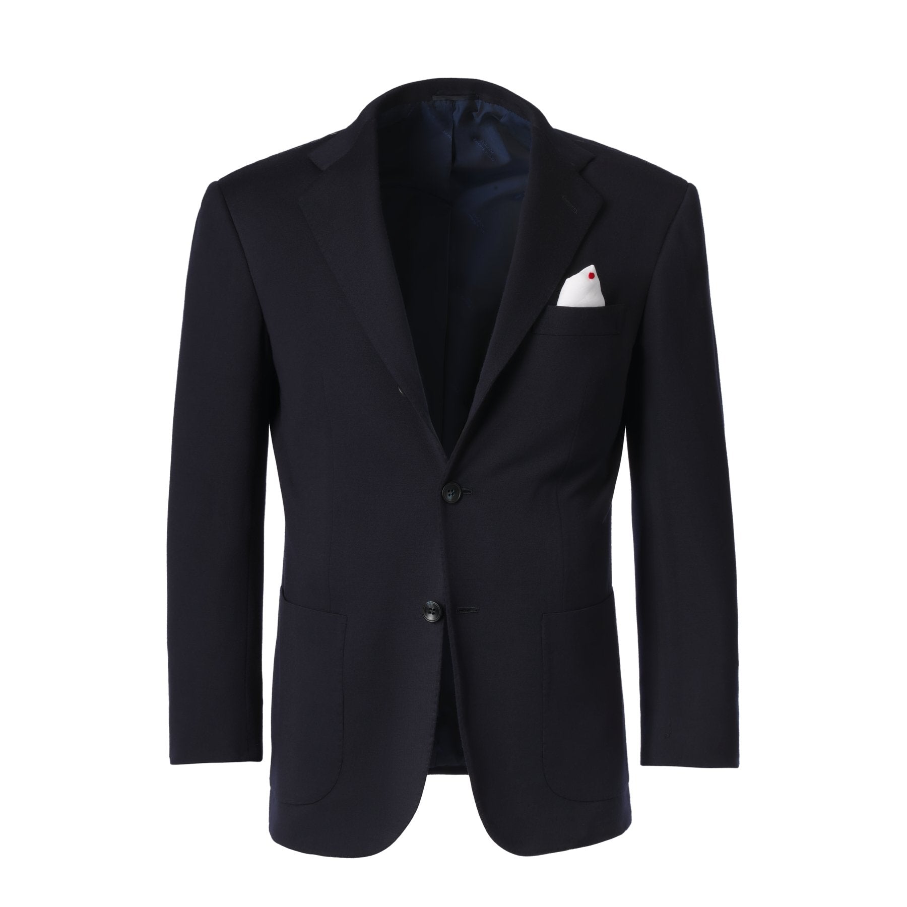 Kiton Unstructured Virgin Wool Suit in Dark Blue | SARTALE