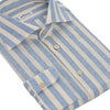 Striped Stretch-Linen Shirt in Light Blue and White
